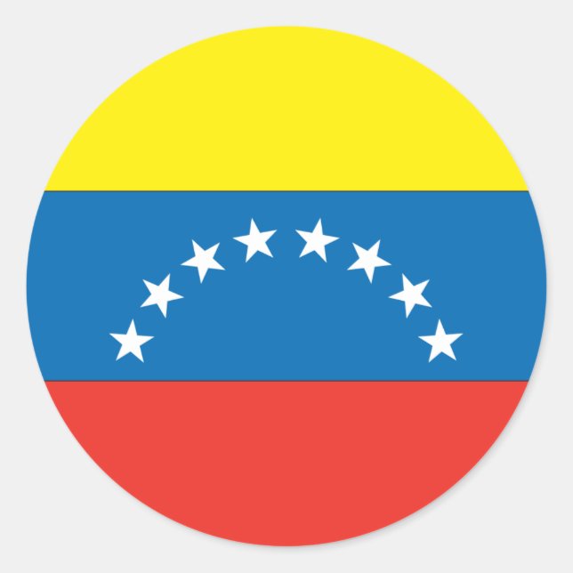 Venezuelas Flagga Runt Klistermärke (Framsida)