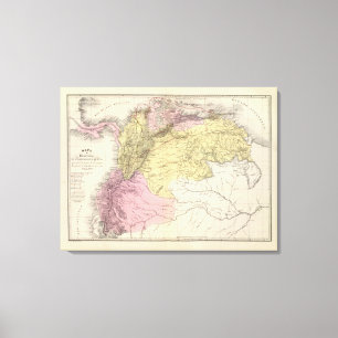 Venezuelas historiska militära Kartor Canvastryck
