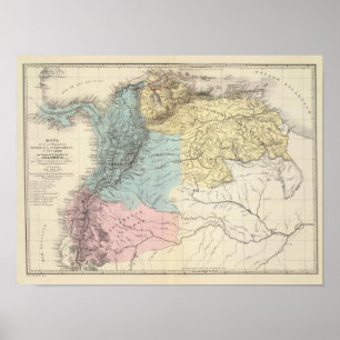 Venezuelas historiska militära Kartor Poster