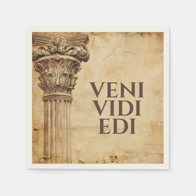Veni Vidi Bibi Funny Ancient Rome Latin Saying Pappersservett (Framsidan)