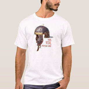 Veni, Vidi, Popcorn emit Ancient Roman helmet Tee Shirt
