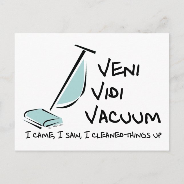 Veni Vidi Vacuum Vykort (Framsida)