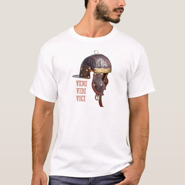 Veni, Vidi, Vici Ancient Roman helmet Tee Shirt (Framsida)