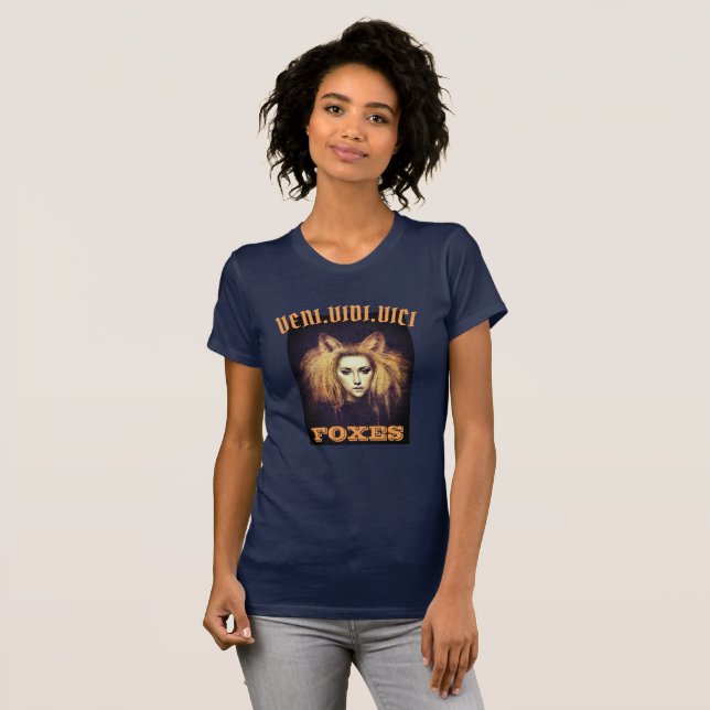 Veni Vidi Vici Foxes Fox Girl T-shirt (Hel framsida)