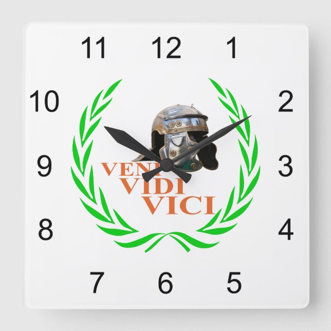 Veni Vidi Vici Fyrkantig Klocka (Framsida)