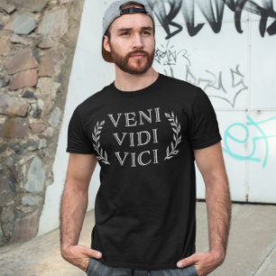 Veni Vidi Vici i Faux Antique Guld Funny T Shirt