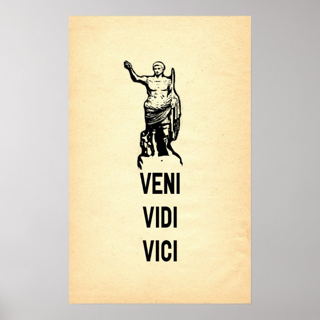 Veni Vidi Vici Julius Caesar Quote Poster (Framsidan)