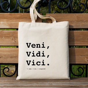 Veni, Vidi, Vici Minimalist Aesthetic Quote Tygkasse