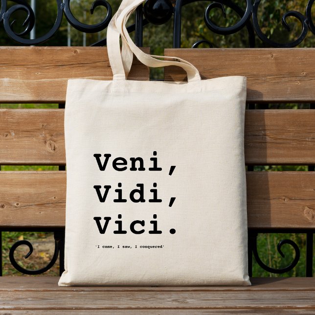 Veni, Vidi, Vici Minimalist Aesthetic Quote Tygkasse (Skapare uppladdad)