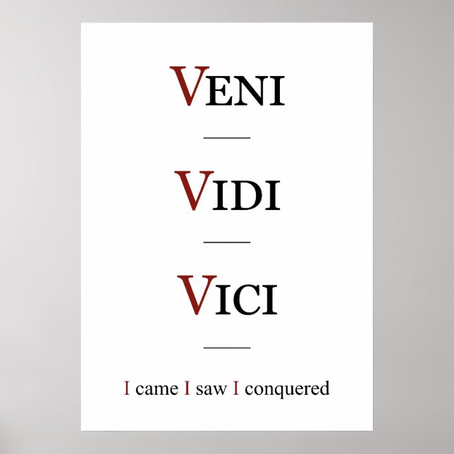 Veni, Vidi, Vici Poster (Framsidan)
