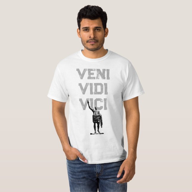 Veni Vidi Vici Quote Caesar Motivational Manar T Shirt (Hel framsida)
