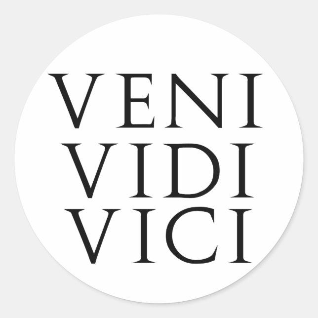 Veni Vidi Vici Runt Klistermärke (Framsida)
