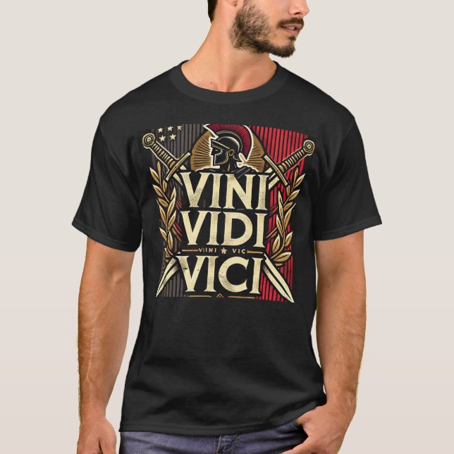 Veni Vidi Vici Shirt, Roman CaesarT-Shirt, Ancient T Shirt (Framsida)