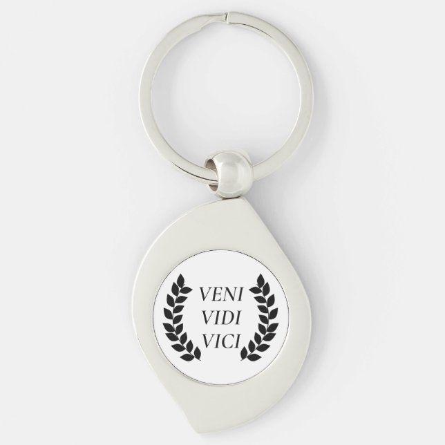 Veni Vidi Vici Swirl Silverfärgad Nyckelring (Framsidan)