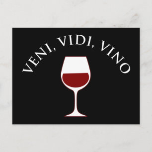 Veni, Vidi, Vino Funny Vin Älskare latinsk fras Vykort