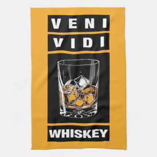 Veni Vidi Whiskey   Lönsam offert för Whiskey Älsk Kökshandduk