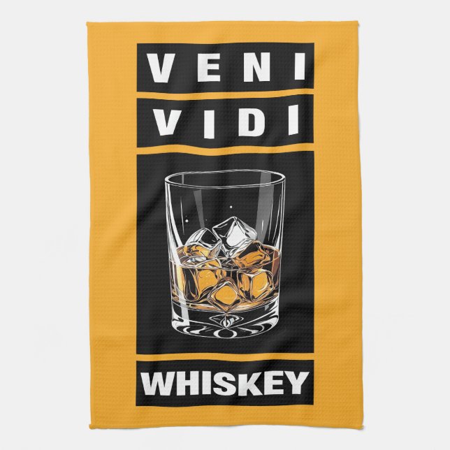 Veni Vidi Whiskey | Lönsam offert för Whiskey Älsk Kökshandduk (Vertikal)