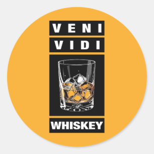 Veni Vidi Whiskey   Lönsam offert för Whiskey Älsk Runt Klistermärke