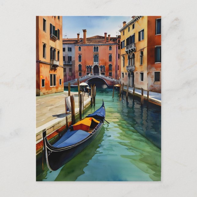 Venice akvarell konst vykort (Framsida)