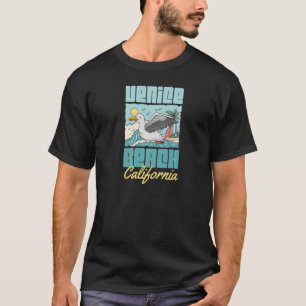 Venice Beach California Fiskmås Surfa Ocean Sunset T Shirt