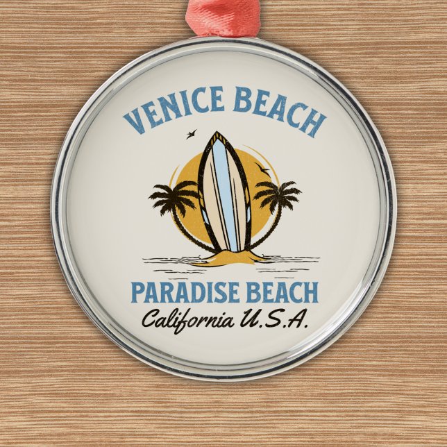 Venice Beach California Paradise Beach Julgransprydnad Metall (Skapare uppladdad)
