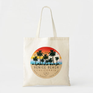 Venice Beach California Retro Handflatan träd Souv Tygkasse