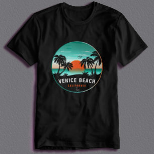 Venice Beach California Retro Sunset Souvenirs 60- T Shirt