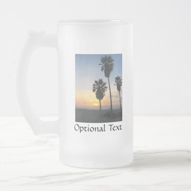 Venice Beach California Sunset Souvenir Frostat Ölglas (Vänster)