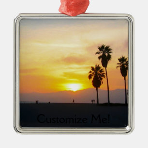 Venice Beach California Sunset Souvenir Julgransprydnad Metall