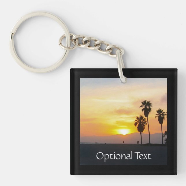 Venice Beach California Sunset Souvenir Keychain (Framsidan)