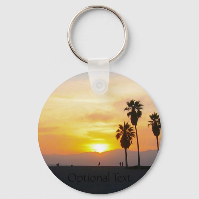 Venice Beach California Sunset Souvenir Nyckelring (Framsida)