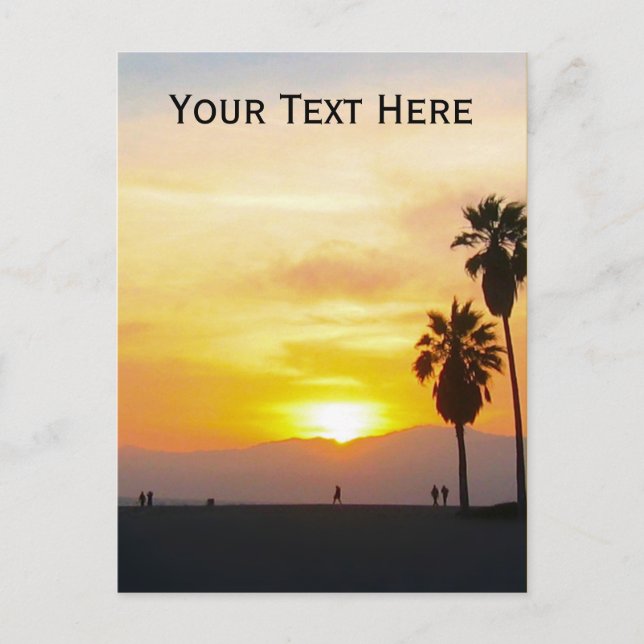 Venice Beach California Sunset Souvenir Vykort (Framsida)