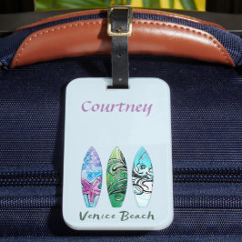 Venice Beach California Surfboard Personlig Bagagebricka