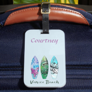 Venice Beach California Surfboard Personlig Bagagebricka