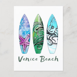 Venice Beach California Surfbrädor Vykort