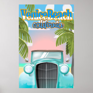 Venice Beach california vintage affisch. Poster