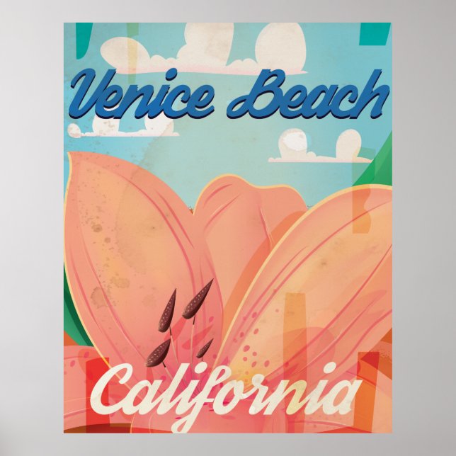 Venice Beach California Vintage resor Poster (Framsidan)