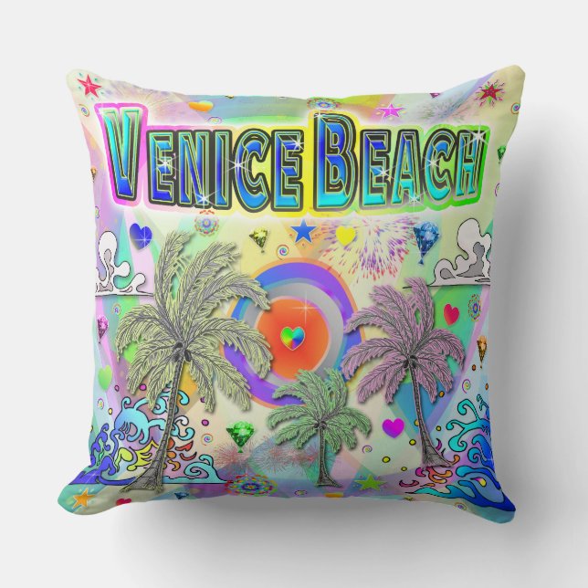 Venice Beach Deep Dream Pillow Kudde (Framsida)