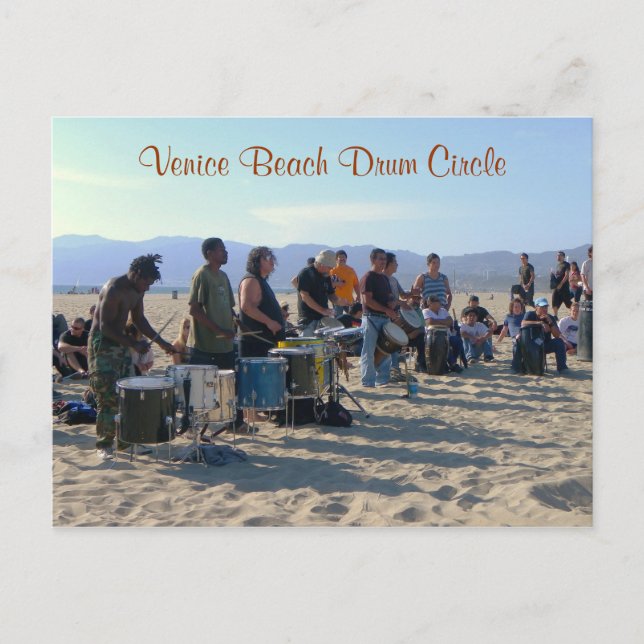 Venice Beach Drum Circle Postcard! Vykort (Framsida)