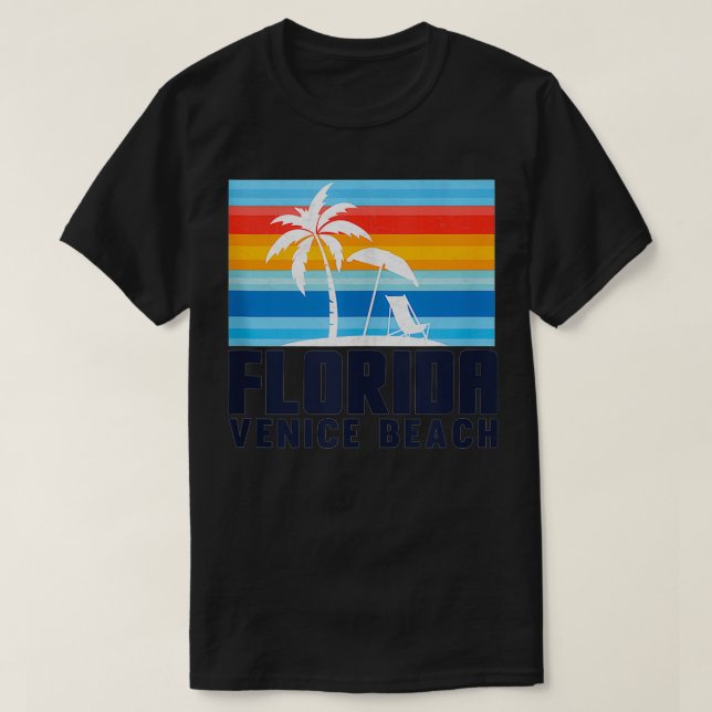 Venice Beach Florida Umbrella Beach Ordförande Ven T Shirt (Design framsida)