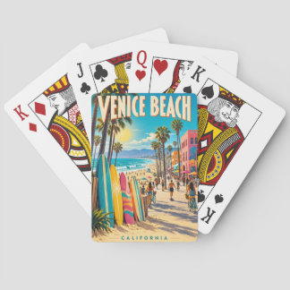 Venice Beach Kalifornien Färgglada Surfbrädor Affi Casinokort
