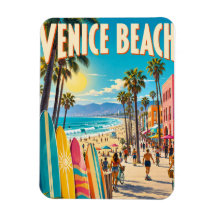Venice Beach Kalifornien Färgglada Surfbrädor Affi