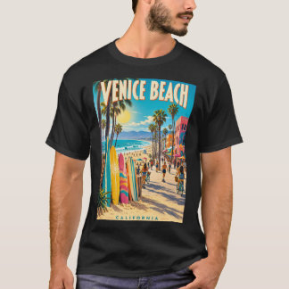 Venice Beach Kalifornien Färgglada Surfbrädor Affi T Shirt