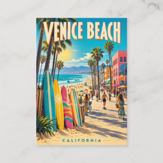 Venice Beach Kalifornien Färgglada Surfbrädor Affi Visitkort