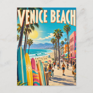 Venice Beach Kalifornien Färgglada Surfbrädor Affi Vykort