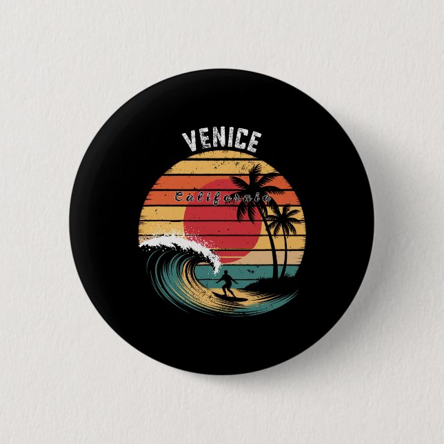 Venice Beach Kalifornien Strand Surfing  Knapp (Framsida)