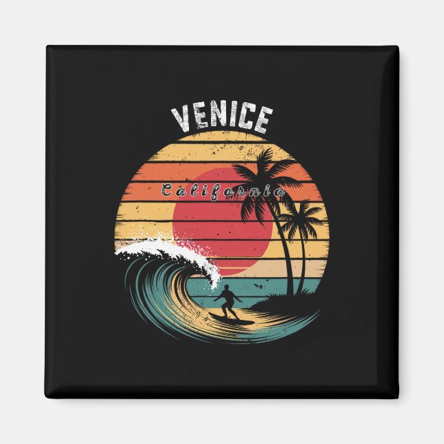 Venice Beach Kalifornien Strand Surfing  Magnet (Framsidan)