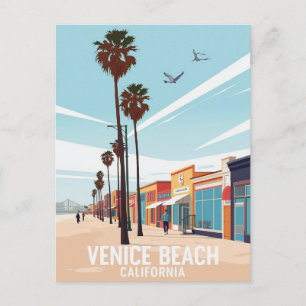 Venice Beach Kalifornien Strandpromenad Konst Vykort