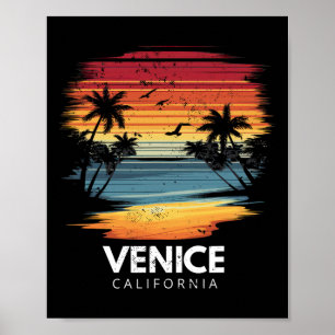 Venice Beach Kalifornien Surfbräda Surfing Vintage Poster