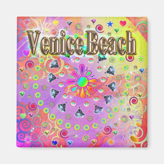 Venice Beach Lucky Golden Magnet (Framsidan)